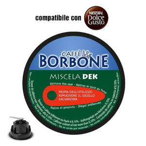 90 CAPSULE CAFFÈ BORBONE MISCELA DEK COMP. CON NESCAFÈ DOLCE GUSTO