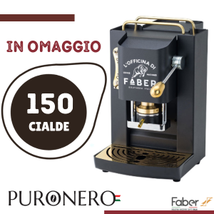 MACCHINA A CIALDE FABER PRO DELUXE NERA/ORO + 150 CIALDE CREMOSA PURONERO IN OMAGGIO