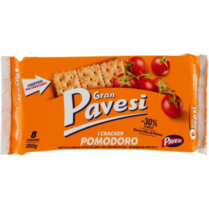 1 CONFEZIONE DA 8 PACCHETTI DI CRACKERS AL POMODORO DA 35 GR CADAUNO GRAN PAVESI