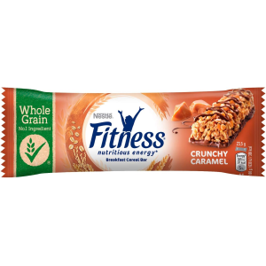 1 CONFEZIONE DA 24 BARRETTE FITNESS NESTLÈ AL GUSTO DI CRUNCHY CARAMEL DA 23,5 GR