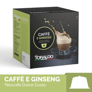 64 CAPSULE CAFFÈ TORALDO AL CAFFÈ E GINSENG COMP. CON NESCAFÈ DOLCE GUSTO