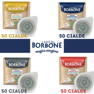 4 X 50 CIALDE CAFFÈ BORBONE MISCELA (ORO-BLU-RED-NERA)