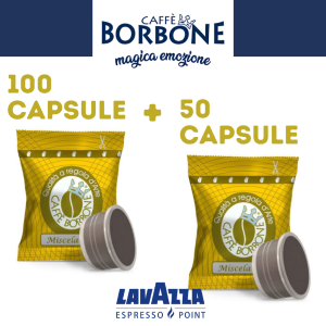 150 (100+50) CAPSULE CAFFÈ BORBONE MISCELA ORO COMPATIBILE CON LAVAZZA ESPRESSO POINT