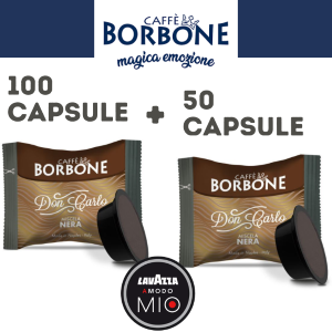 150(100+50) CAPSULE CAFFÈ BORBONE "DON CARLO" MISCELA NERA COMP.CON LAVAZZA A MODO MIO