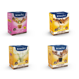 64 CAPSULE MISTE (GINSENG ZERO-NOCCIOLINO-SAMBUCHINO-PISTACCHIO) CAFFÈ BORBONE COMPATIBILE CON  LAVAZZA A MODO MIO