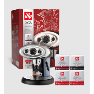 XMAS BUNDLE MACCHINA A CAPSULE IPERESPRESSO ILLY NERA X7.1 CON 72 CAPSULE