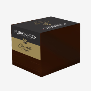 CONFEZIONE DA 10 BUSTINE MONODOSE DA 30 GR  DI CIOCCOLATA CLASSICA PURONERO (CACAO 22/24)