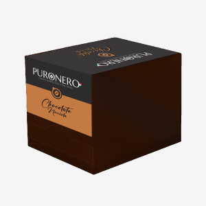 CONFEZIONE DA 10 BUSTINE MONODOSE DA 30 GR DI CIOCCOLATA ALLA NOCCIOLA  PURONERO CONFEZIONE DA 10 BUSTINE MONODOSE DA 30 GR  DI CIOCCOLATA CLASSICA PURONERO (CACAO 22/24)