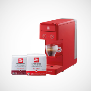 108 CAPSULE IPERESPRESSO ILLY MISCELA CLASSICO + 108 MISCELA INTENSO CON SUPER PROMO MACCHINA ILLY Y3.3 ROSSA